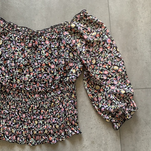 Anthro Viscose Floral Off The Shoulder Top--XS - Picture 3 of 11
